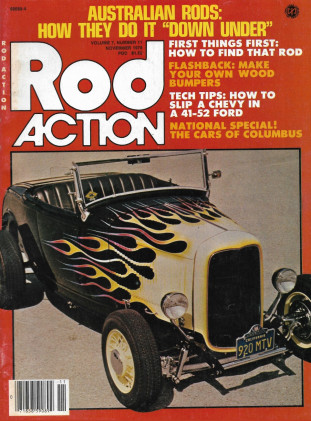 ROD ACTION 1978 NOV - WOOD BUMPERS, PUT A CHEVY INTO A 41-42 FORD, FINDING RODS